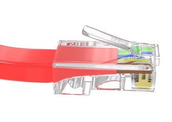 wire rj-45 on a white background, isolated
