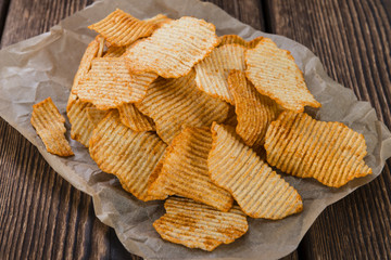 Potato Chips (rippled, selective focus)