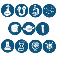 vector set of science icon
