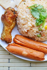American fried rice Thai applied food on dish