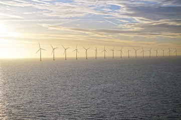 Middelgrunden: an offshore wind farm in the Oresund 3.5 km outside Copenhagen, Denmark. January 05,...