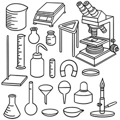Obraz premium vector set of laboratory icon