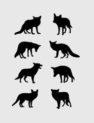 Fox Silhouettes, art vector design