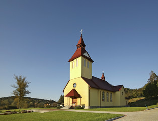 Fototapeta na wymiar Parish Church of the Ascension in Lipa. Podkarpackie Voivodeship. Poland