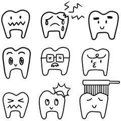 vector set of tooth