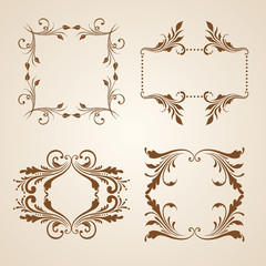 Vector set of borders, decorative elements.