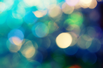 Fototapeta premium Defocused lights bokeh toned image