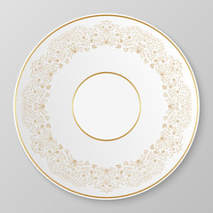 Vector gold decorative plate.