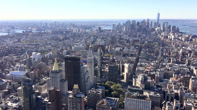 Downtown Manhattan aerial view