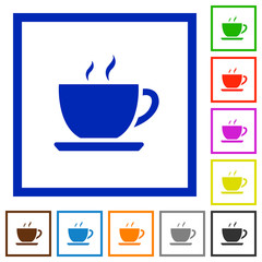 Coffee framed flat icons