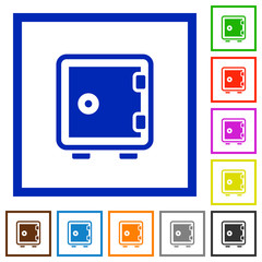 Strong box framed flat icons