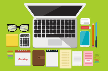 Fototapeta premium Business Flat lay