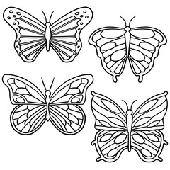 vector set of butterfly