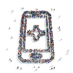 people shape smartphone icon