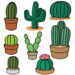 vector set of cactus