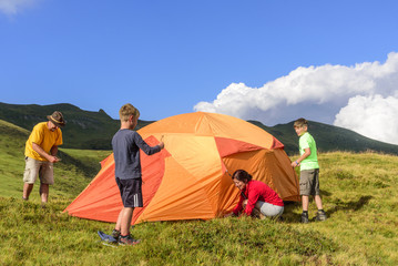 Einrichten zum Bergbiwak