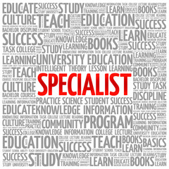 SPECIALIST word cloud, education business concept background