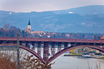 Maribor bridge on Drava river