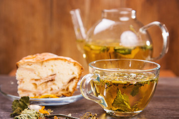 herbal tea with cake