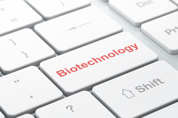 Science concept: Biotechnology on computer keyboard background
