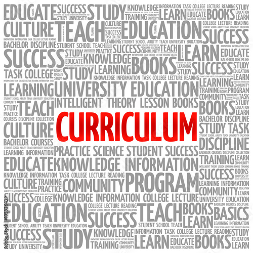 “CURRICULUM word cloud, education business concept background” Immagini