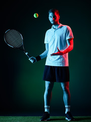 Fototapeta na wymiar tennis player man isolated