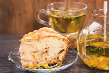 herbal tea with cake