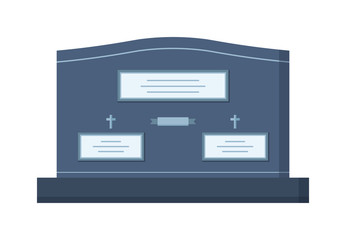 Tombstone crypt vector construction for dead people isolated on white background.