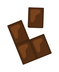 Chocolate pieces bars stack isolated on white background vector illustration.