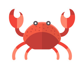 Ocean animal design of cute cartoon crab funny vector illustration