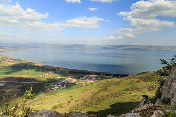 a view of the Sea of Galilee from Mount Arbel
