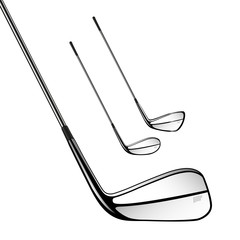 Golf sticks isolated on the white as vector design elements.