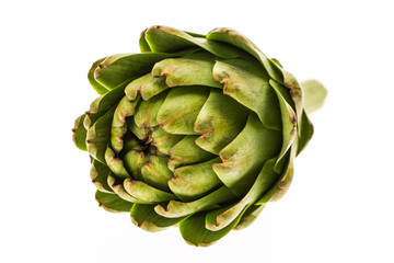 Fototapeta premium Fresh artichoke, isolated on white background.