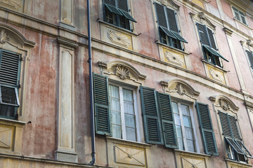 Nice mediterranean house facades with different colours