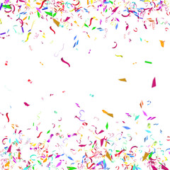 Abstract colorful confetti background. Isolated on the white.