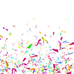 Abstract colorful confetti background. Isolated on the white.