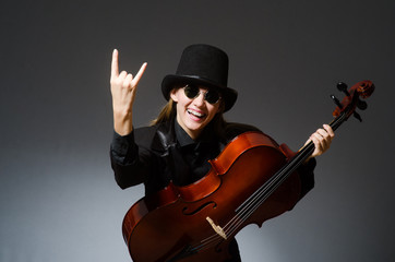 Young woman in musical concept