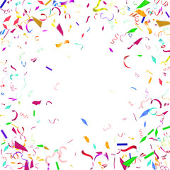Abstract colorful confetti background. Isolated on the white.