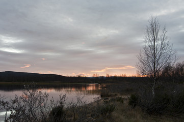 Sunset in Scandinavia / Scandinavia is a historical and cultural-linguistic region in Northern Europe.