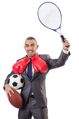 Man with sports gear isolated on the white