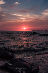 colorful sunset on the coast of the Gulf of Thailand