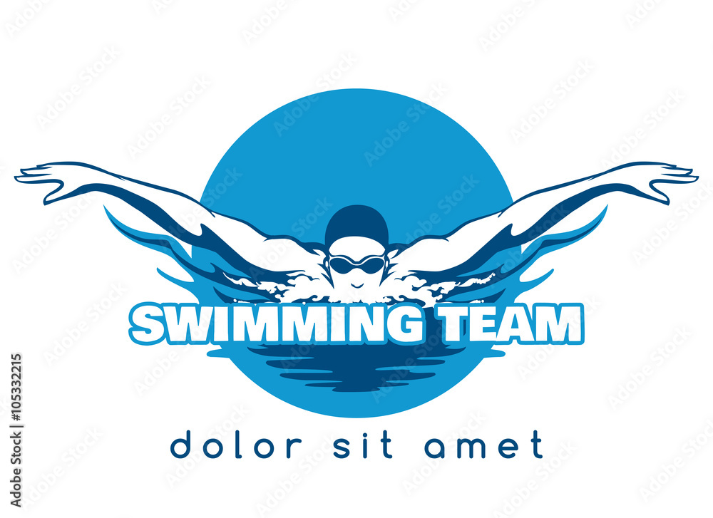 Wall mural swimming team vector logo