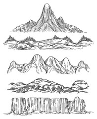 Hand drawn mountains and hills