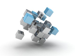 Vector illustration of 3d cubes