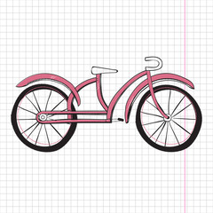 Doodle bicycle, excellent vector illustration, EPS 10