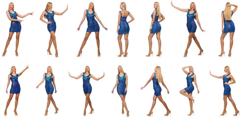 Composite photo of woman in various poses