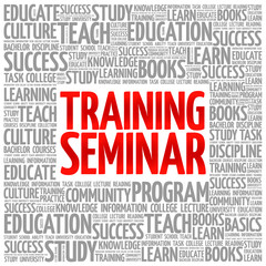 Training Seminar word cloud, education concept background