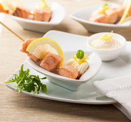 Salmon skewers
