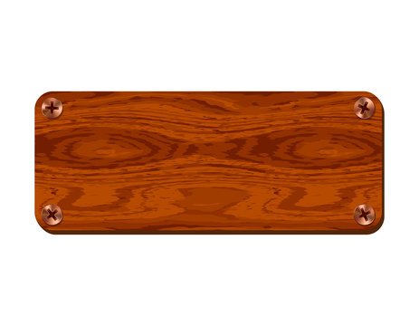 Blank wooden plate. Vector illustration.