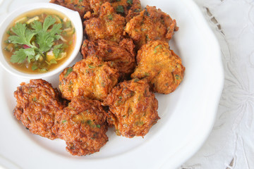 .Thai fish cakes, selective focus,